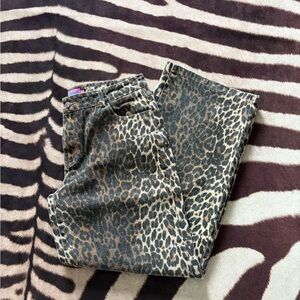 Edikted Leopard Print Jeans